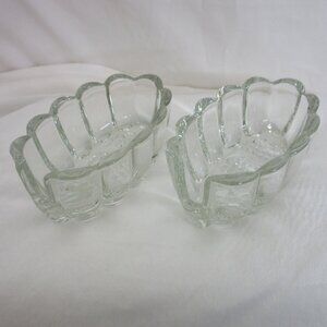 Princess House Crystal Buffet Silverware Caddies 2 Vintage #438 Utensil Holiday